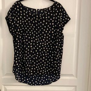 Black white polka dot blouse